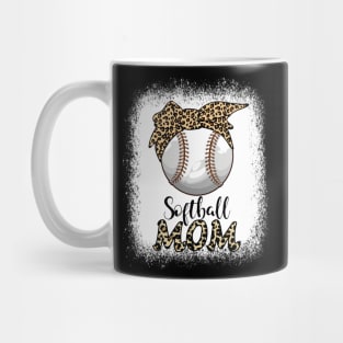 Leopard Baseball Softball Mom Baseball Lover Mother's Day Mug